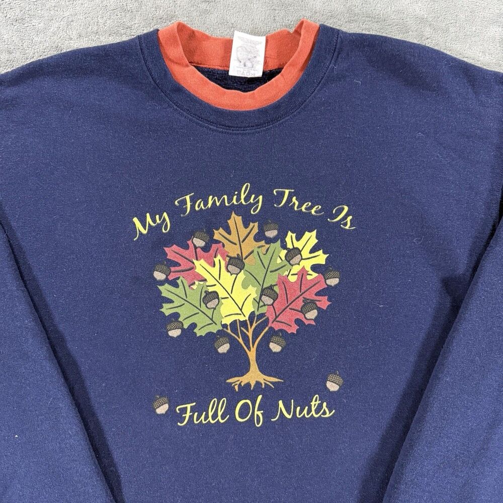 Vintage Jerzeez My Family Tree Is Full Of Nuts Double Collar Crewneck Sweatshirt